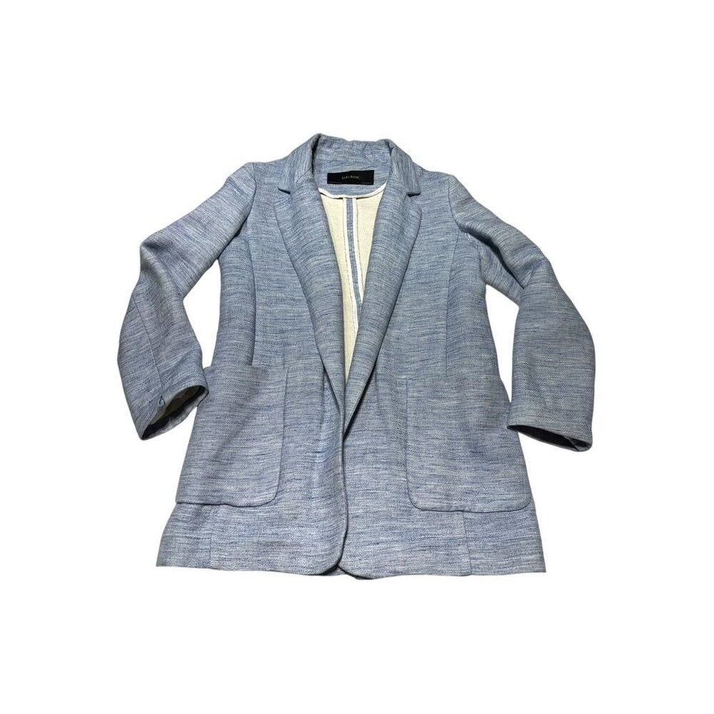 Zara Basic Blue/White Oversized Blazer Size XS